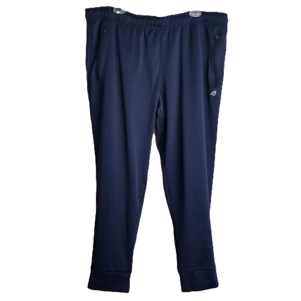 Eddie Bauer Sweatpants XXL Navy Blue Fleece Lined Zip Pocket Athletic